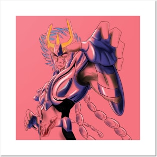 ikki the phoenix saint in immortal myth cloth in saint seiya art ecopop Posters and Art